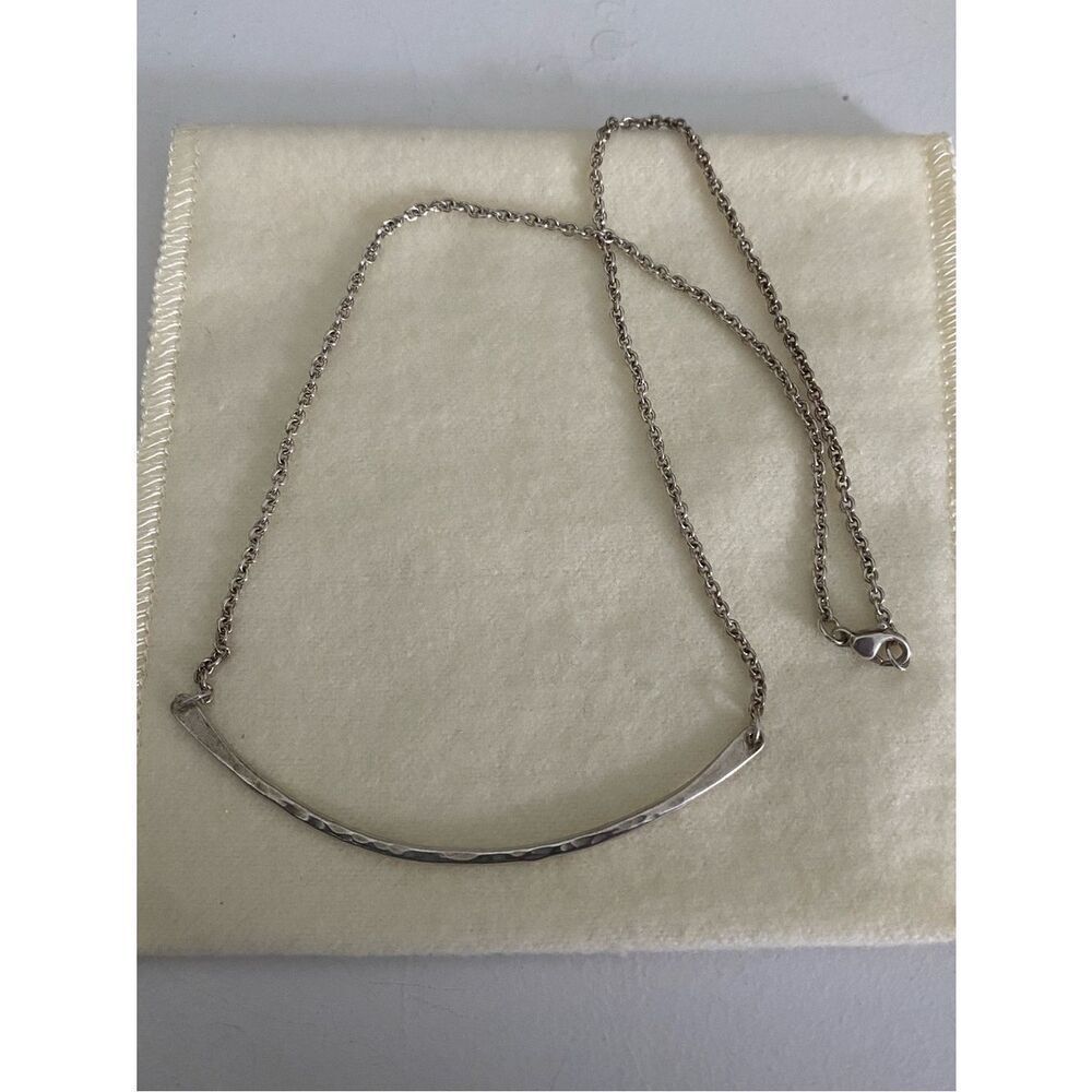 NWT James Avery Hammered Crescent Bar Charm Holder Necklace